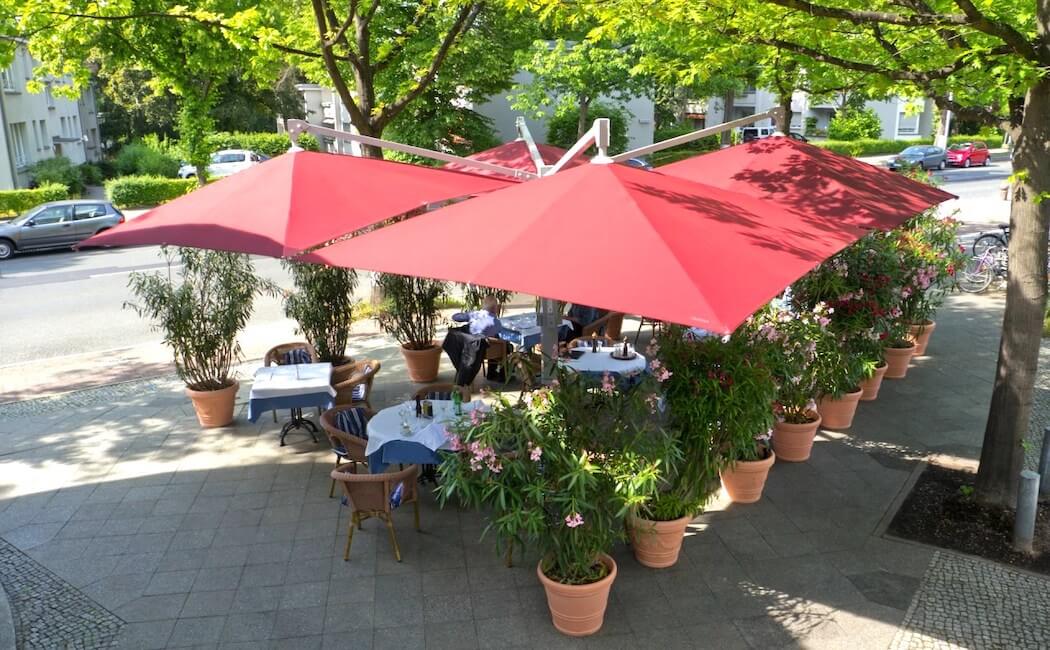 Sonnenschirm für Cafe Terrasse